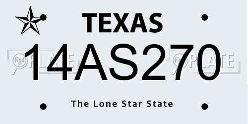14AS270 Texas License Plate