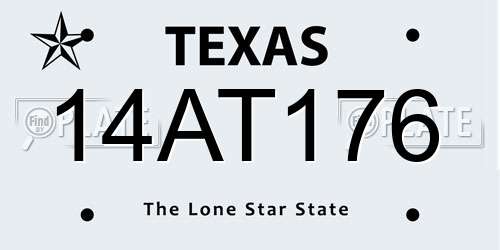 14AT176 Texas License Plate