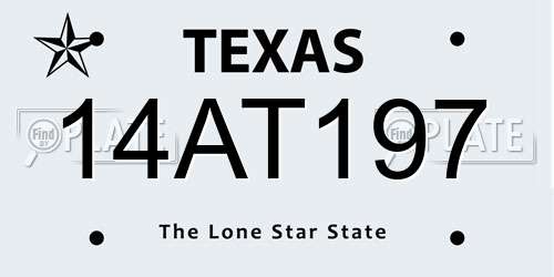 14AT197 Texas License Plate
