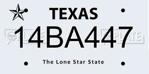 14BA447 Texas License Plate