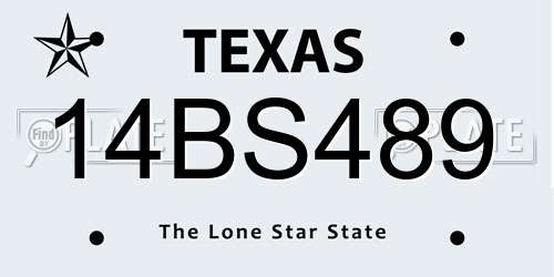 14BS489 Texas License Plate