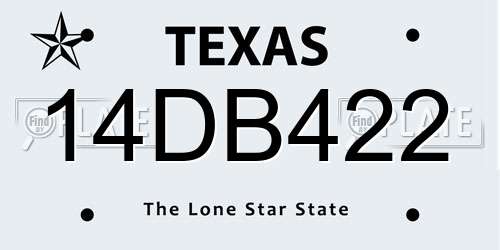 14DB422 Texas License Plate