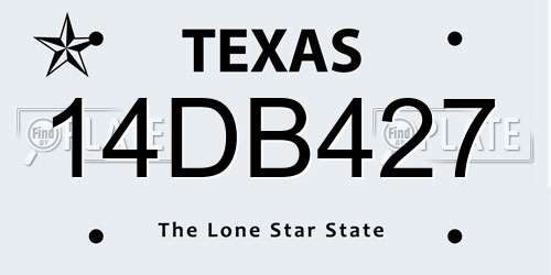 14DB427 Texas License Plate