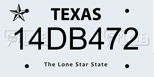 14DB472 Texas License Plate