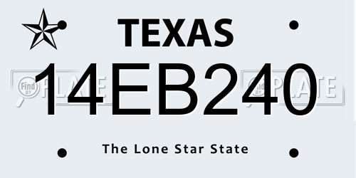 14EB240 Texas License Plate