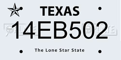 14EB502 Texas License Plate