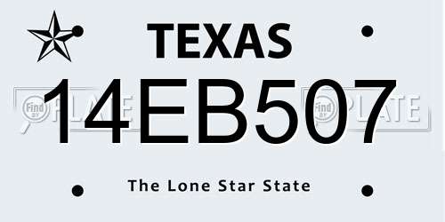 14EB507 Texas License Plate