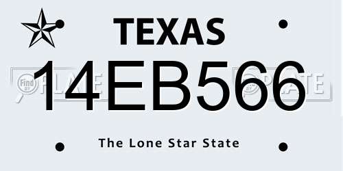 14EB566 Texas License Plate