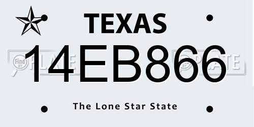 14EB866 Texas License Plate