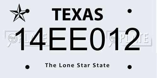 14EE012 Texas License Plate