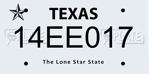 14EE017 Texas License Plate
