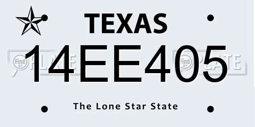 14EE405 Texas License Plate