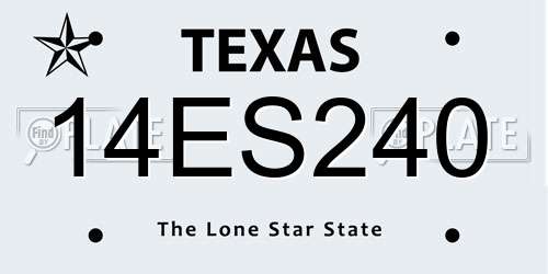 14ES240 Texas License Plate