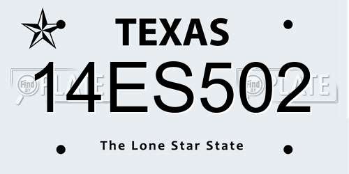 14ES502 Texas License Plate