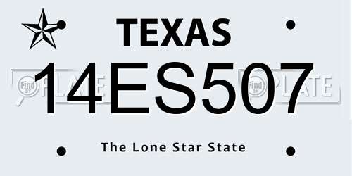 14ES507 Texas License Plate