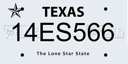 14ES566 Texas License Plate