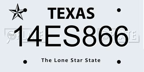 14ES866 Texas License Plate