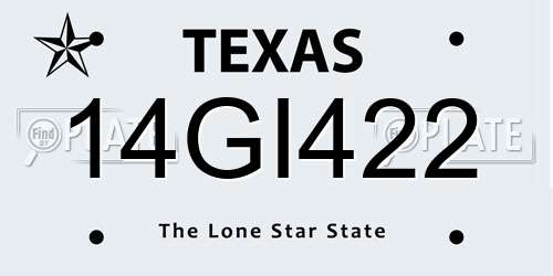 14GI422 Texas License Plate