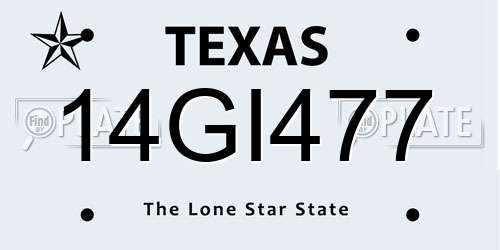 14GI477 Texas License Plate