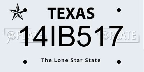 14IB517 Texas License Plate
