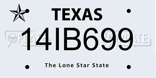 14IB699 Texas License Plate