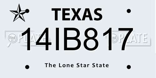 14IB817 Texas License Plate