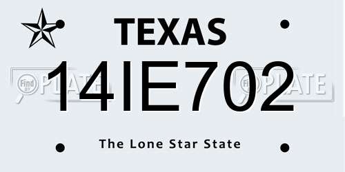 14IE702 Texas License Plate