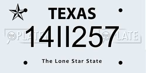 14II257 Texas License Plate