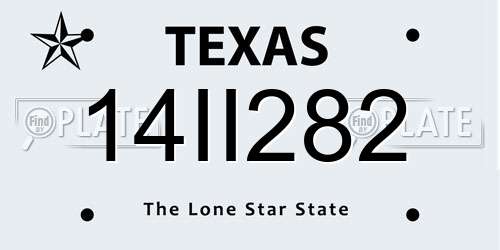 14II282 Texas License Plate