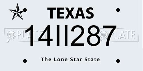 14II287 Texas License Plate