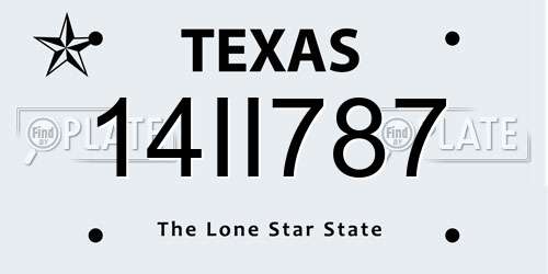 14II787 Texas License Plate