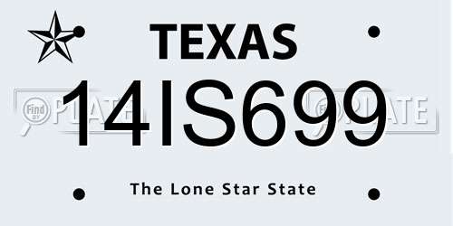14IS699 Texas License Plate
