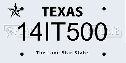 14IT500 Texas License Plate