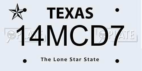 14MCD7 Texas License Plate
