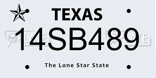 14SB489 Texas License Plate