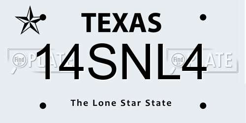 14SNL4 Texas License Plate