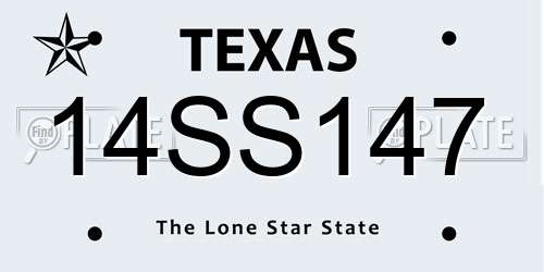 14SS147 Texas License Plate