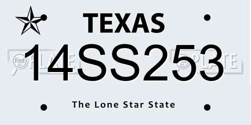 14SS253 Texas License Plate