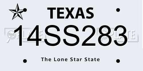 14SS283 Texas License Plate