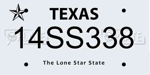 14SS338 Texas License Plate