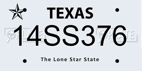 14SS376 Texas License Plate