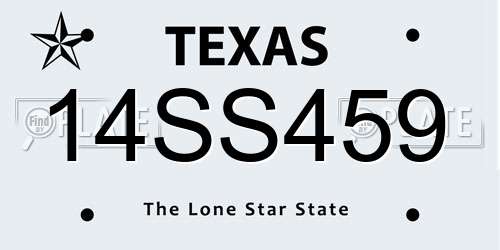 14SS459 Texas License Plate