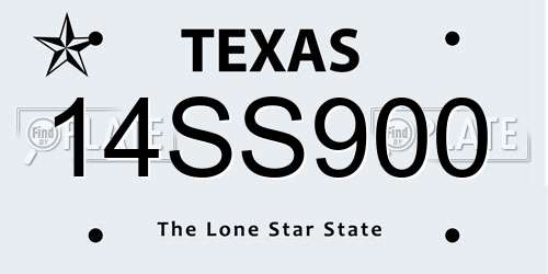 14SS900 Texas License Plate