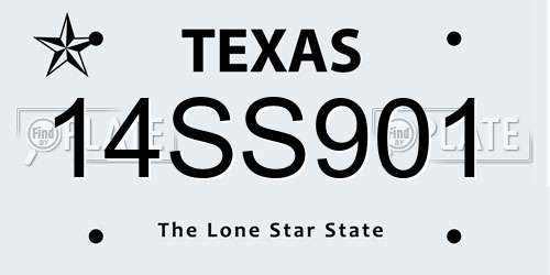 14SS901 Texas License Plate