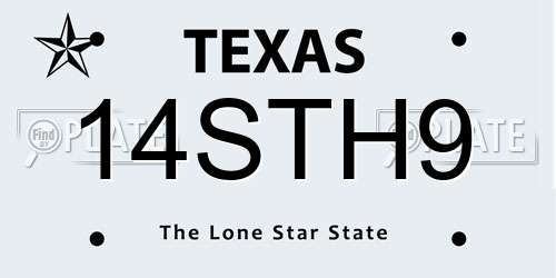 14STH9 Texas License Plate
