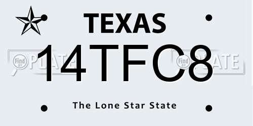14TFC8 Texas License Plate