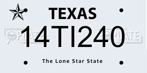 14TI240 Texas License Plate