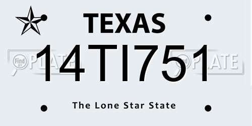 14TI751 Texas License Plate