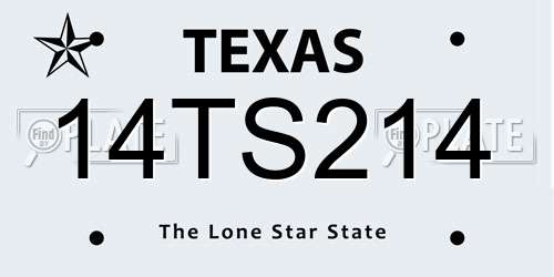 14TS214 Texas License Plate