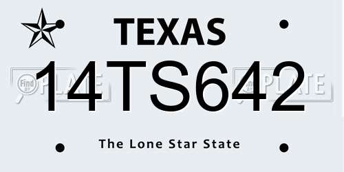 14TS642 Texas License Plate